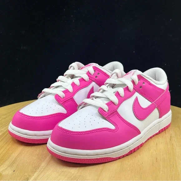 Nike Dunk Low Laser Fuchsia Pre School Sizes FB9108-102 Nike Dunk Pink
